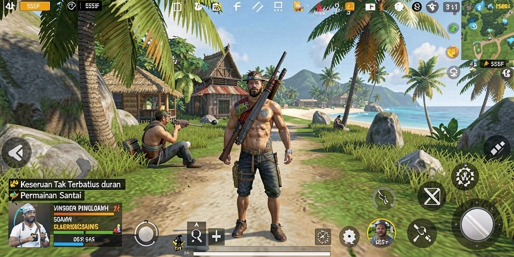Gameplay seru dan sederhana dalam 555F dengan grafis cerah.