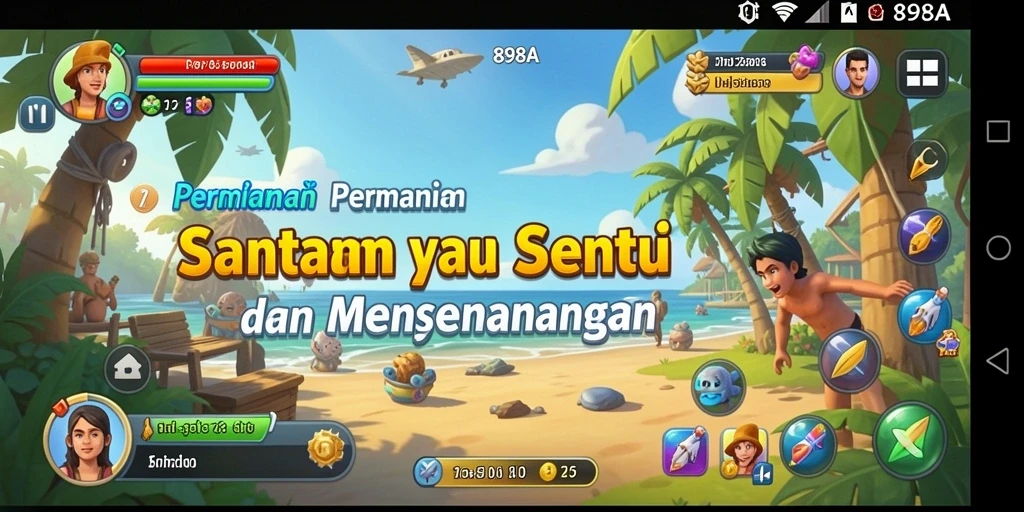 Screenshot 898A menampilkan gameplay santai dengan grafis cerah dan menyenangkan.