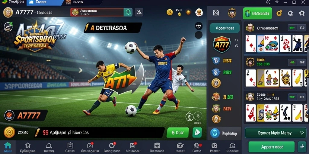 Tampilan layar A7777 yang menampilkan peluang taruhan dan statistik olahraga.