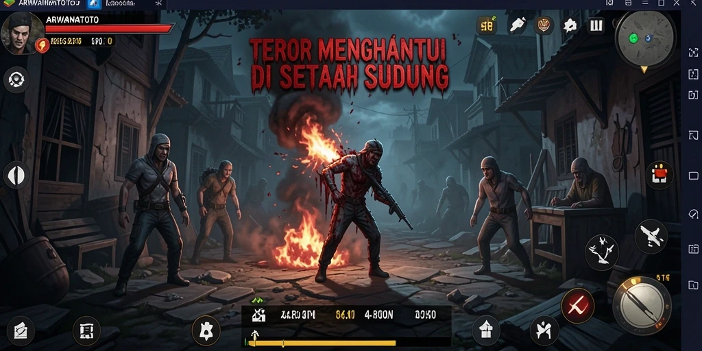 Tangkapan layar dari gameplay mencekam ARWANATOTO dengan suasana Horror yang intens.