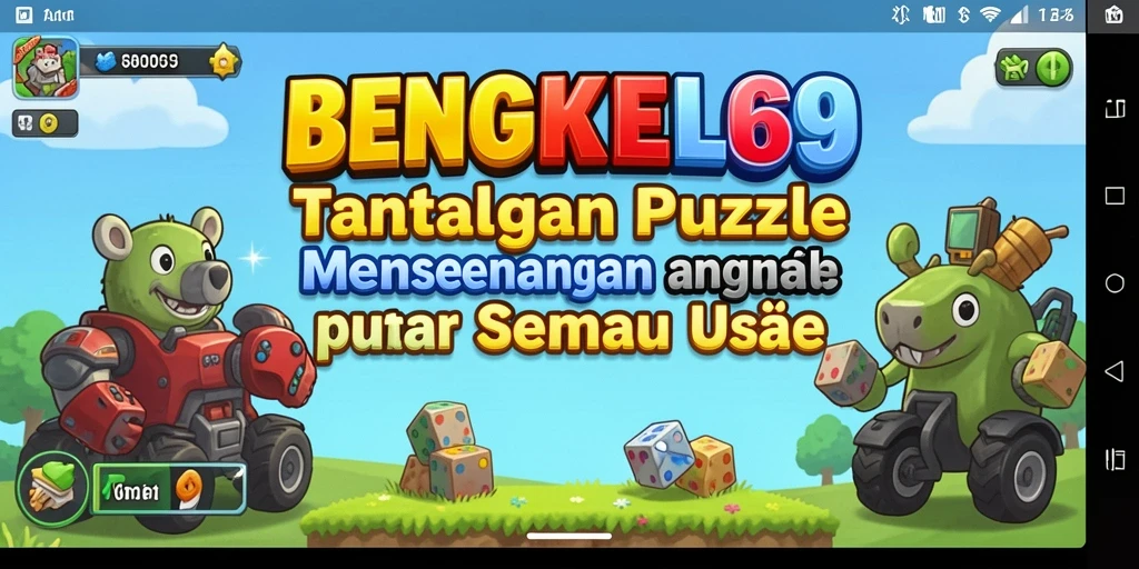 Gameplay seru BENGKEL69 dengan tantangan Puzzle yang mengasah otak.
