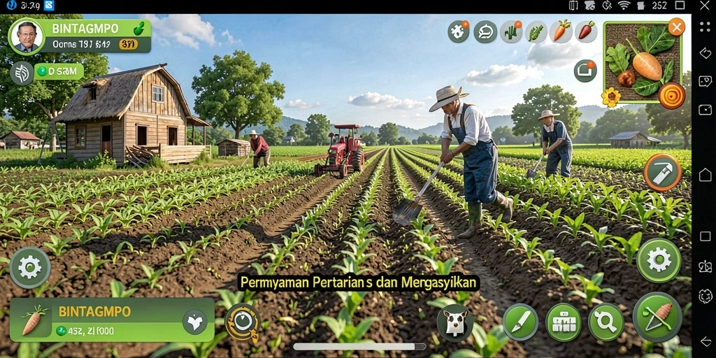 Gameplay seru BINTANGMPO yang mengasyikkan di pertanian.