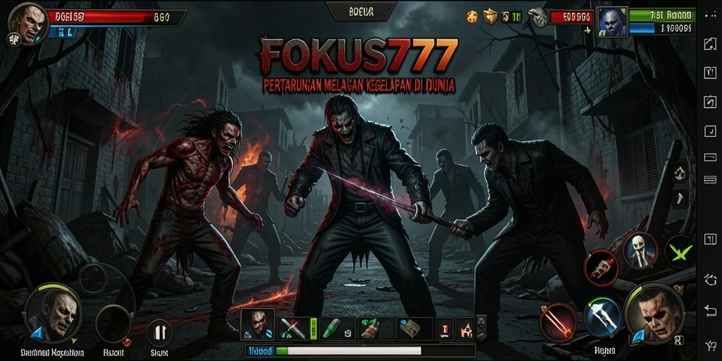 Screenshot gameplay FOKUS777 yang menampilkan suasana Horror yang mencekam.