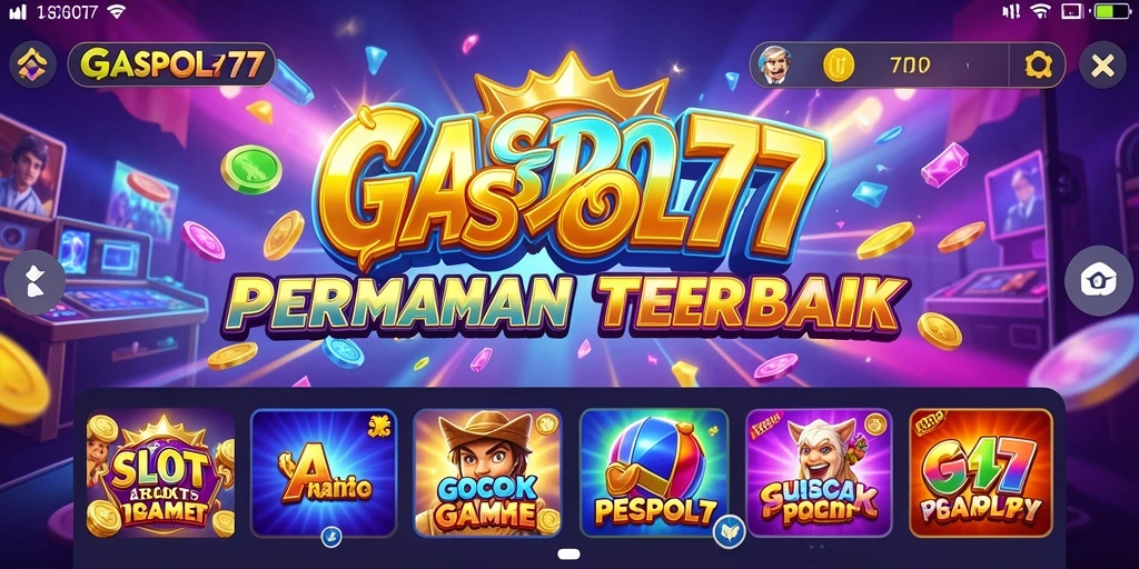 Screenshot menunjukkan gameplay seru dari GASPOL77 dengan berbagai tema slot.