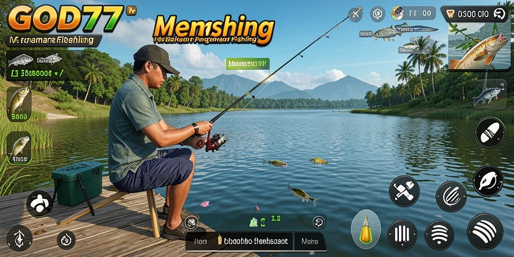 Tampilan gameplay GOD77 yang seru saat menangkap ikan.