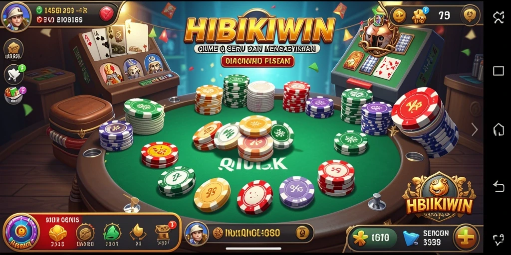 Screenshot utama gameplay QiuQiu HIBIKIWIN yang menegangkan.
