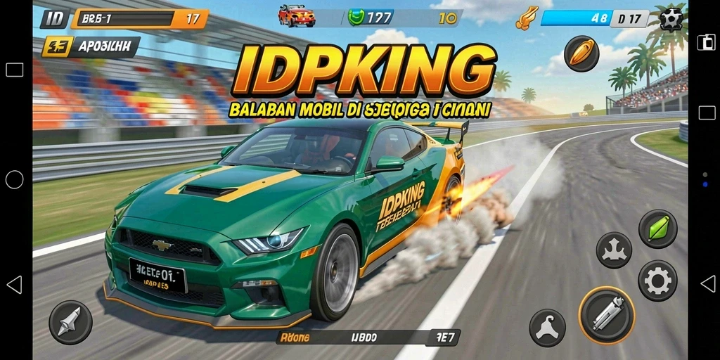 Tampilan gameplay balapan yang mendebarkan di IDPKING.