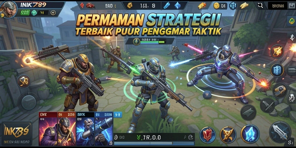 Screenshot gameplay INK789 menampilkan pertempuran strategi yang intens.