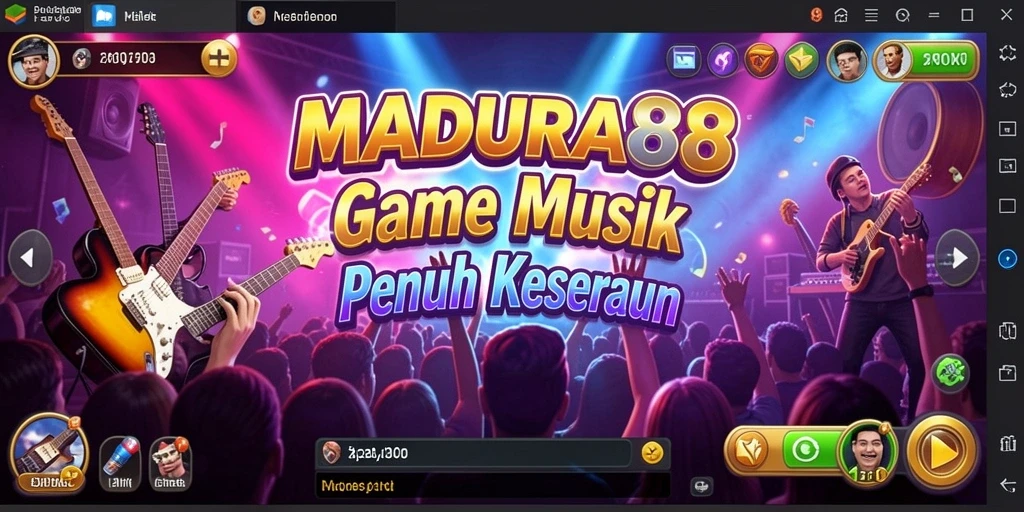 Tampilan gameplay seru dalam MADURA88 dengan berbagai tantangan musik.