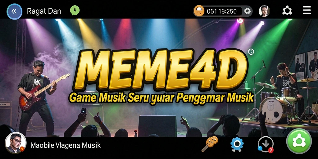 Tampilan gameplay dari MEME4D yang menarik dan penuh warna.