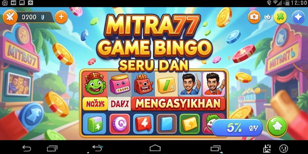 Screenshot permainan Bingo di MITRA77 dengan tampilan yang menarik.