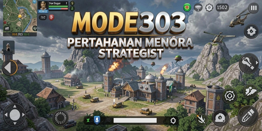 Tangkapan layar gameplay menara pertahanan yang mendebarkan di MODE303.