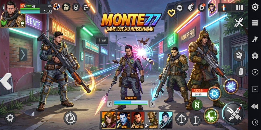 Tampilan gameplay utama MONTE77 yang memikat dan santai.