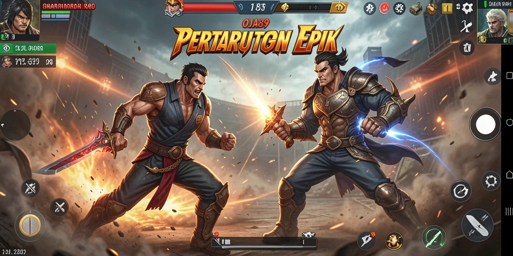 Screenshot gameplay OJA89 menampilkan aksi pertarungan yang intens.