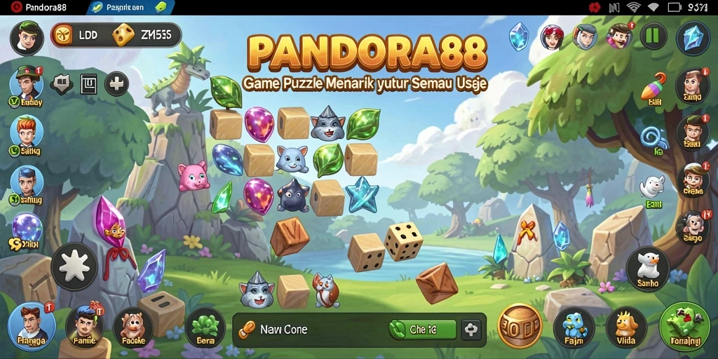 Screenshot gameplay PANDORA88 menampilkan tantangan puzzle yang seru.