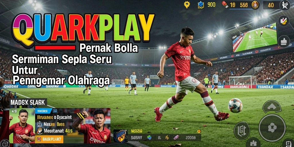 Tampilan dinamis dari gameplay sepak bola yang mendebarkan.