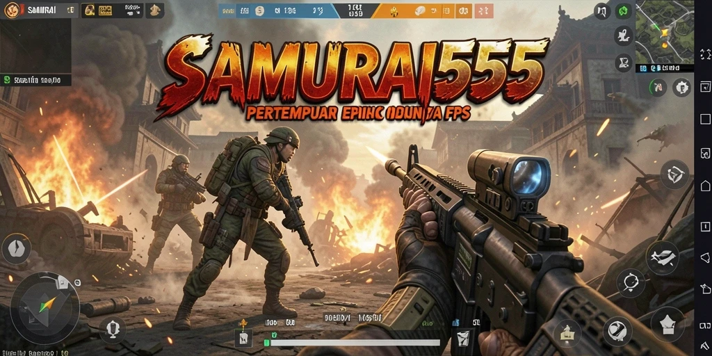 Tampilan menakjubkan dari aksi pertempuran di SAMURAI555.