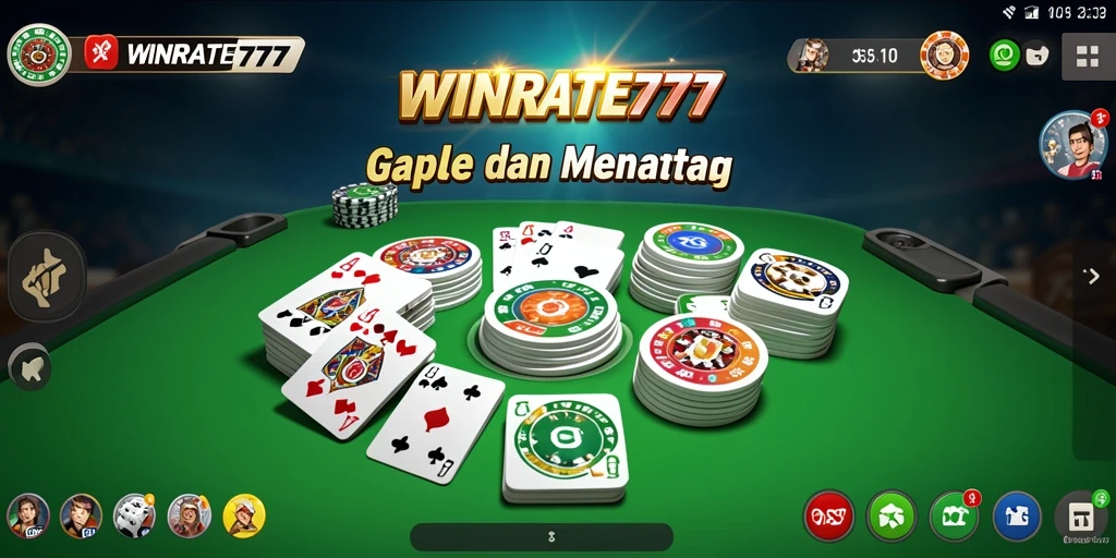 Gameplay seru WINRATE777 di papan Gaple.